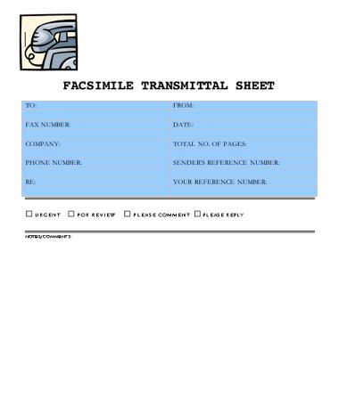 Telephone Fax Cover Sheet