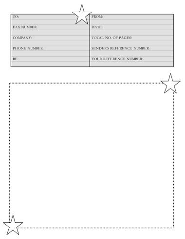 Stars Fax Cover Sheet