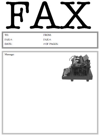 Typewriter Fax Cover Sheet