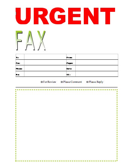 Urgent #5 Fax Cover Sheet