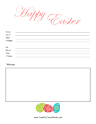 Colorful Easter Fax Cover