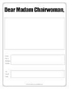 Dear Madam Chairwoman