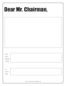 Dear Mister Chairman