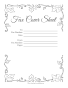 Fax Cover With Leaves