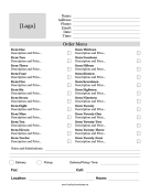 Fax Restaurant Menu