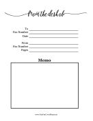 From The Desk Of Fax Cursive