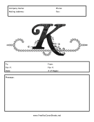 Monogram Script Fax Cover K