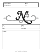 Monogram Script Fax Cover N
