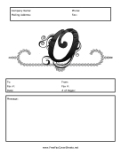 Monogram Script Fax Cover O