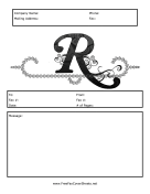 Monogram Script Fax Cover R