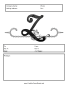 Monogram Script Fax Cover Z