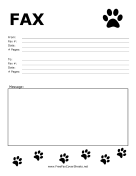 Paw Print Fax Cover