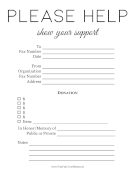 Please Help Donation Request