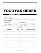 Restaurant Fax Order